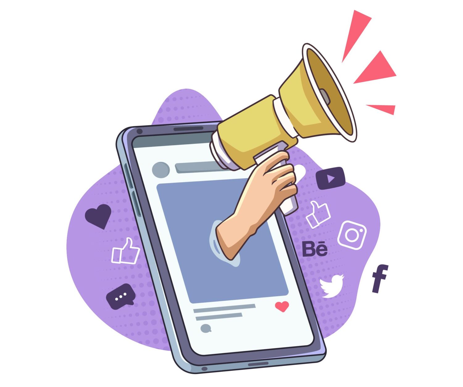 celular mostrando un anuncio de marketing